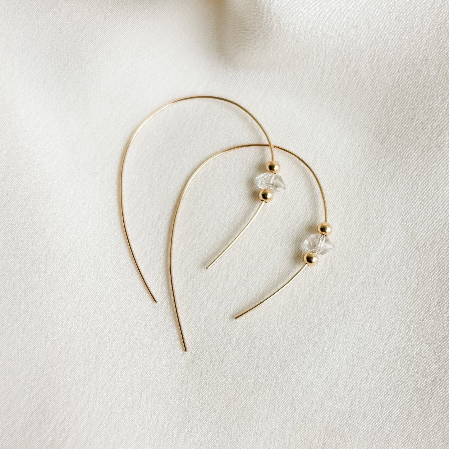 Herkimer Diamond Open Hoop Earrings