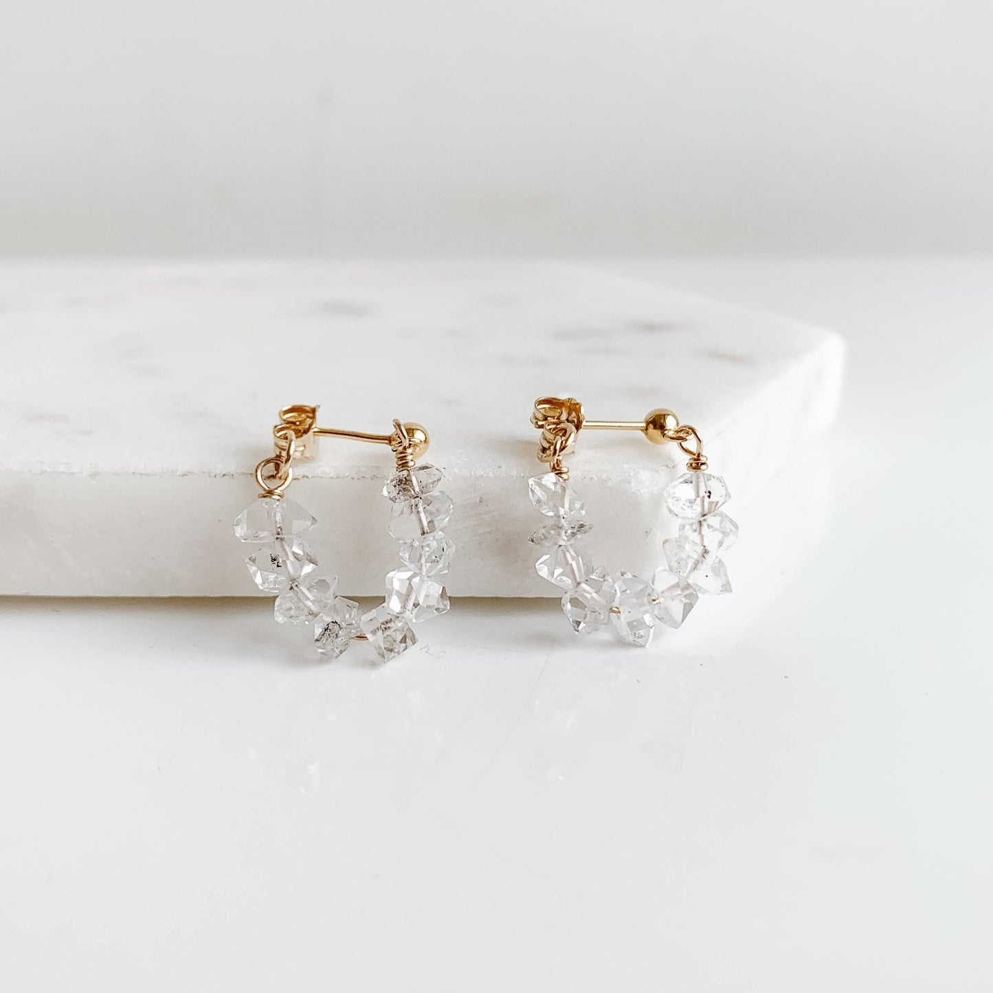 Herkimer Diamond Hoop Earrings