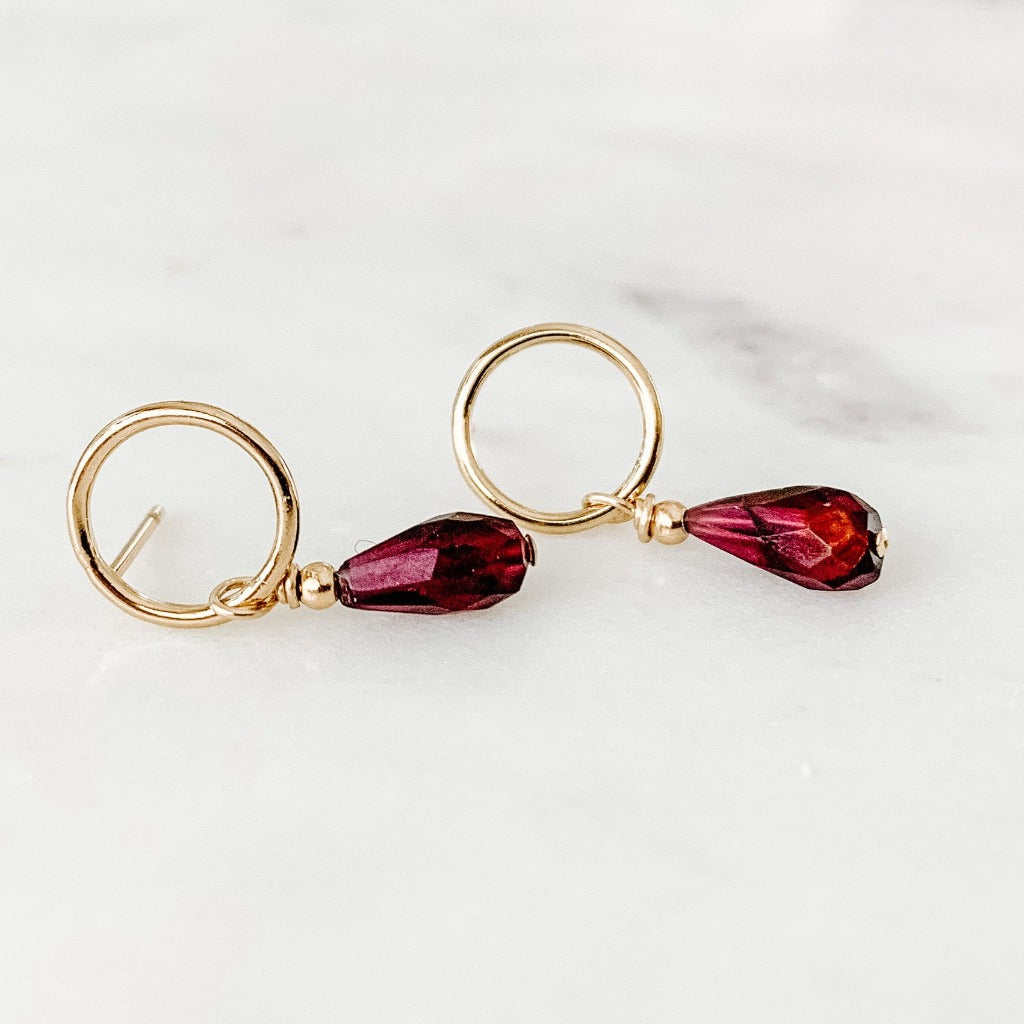 Helena Garnet Drop Earrings