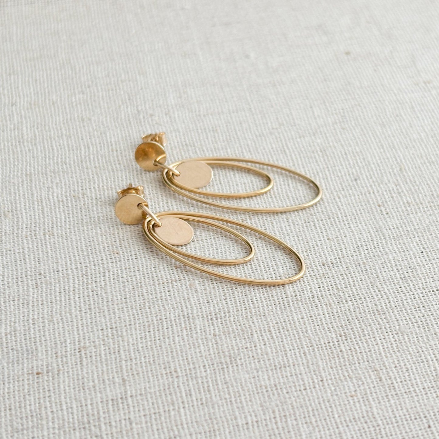 Gold Oval Hoop Earrings