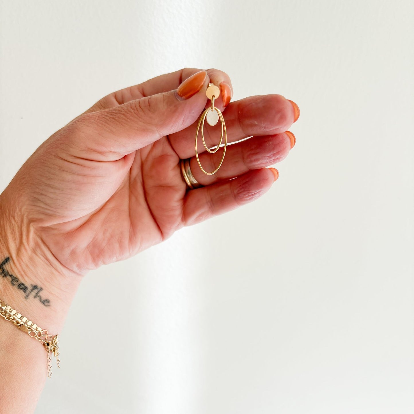 Gold Oval Hoop Earrings