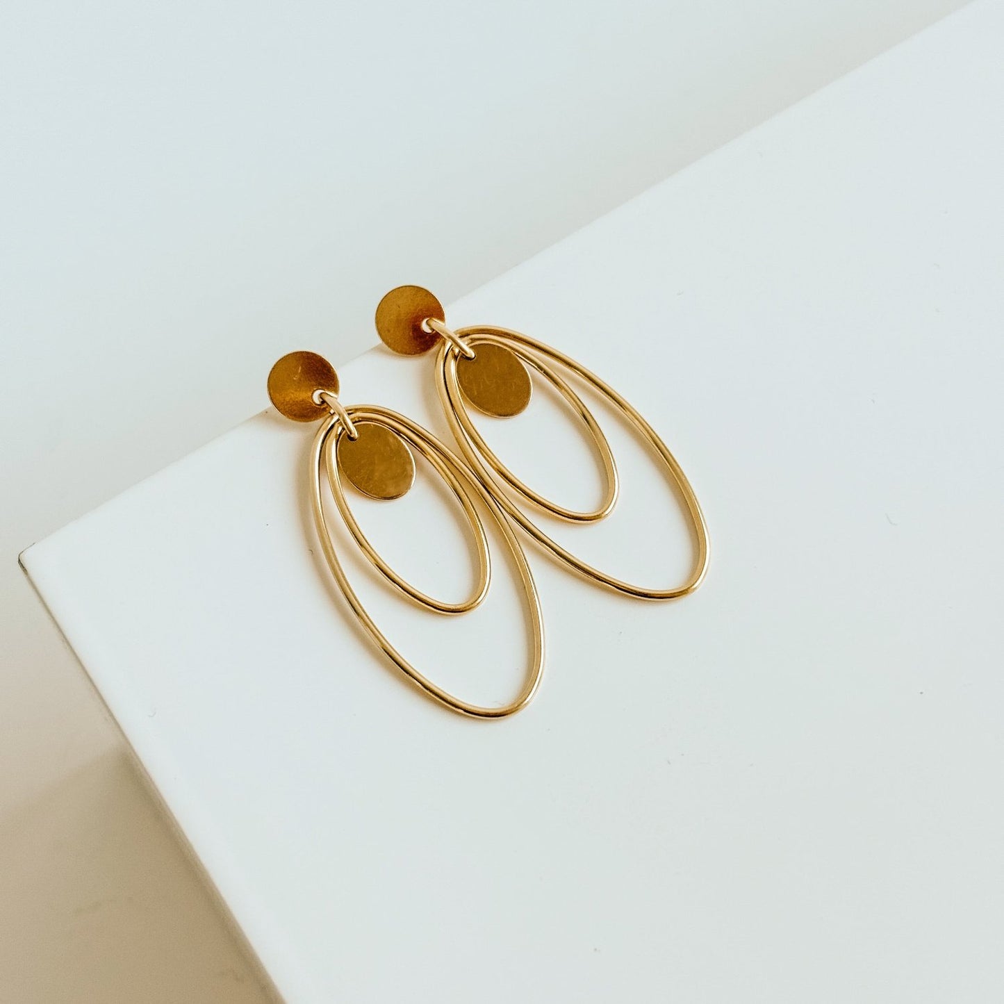 Gold Oval Hoop Earrings