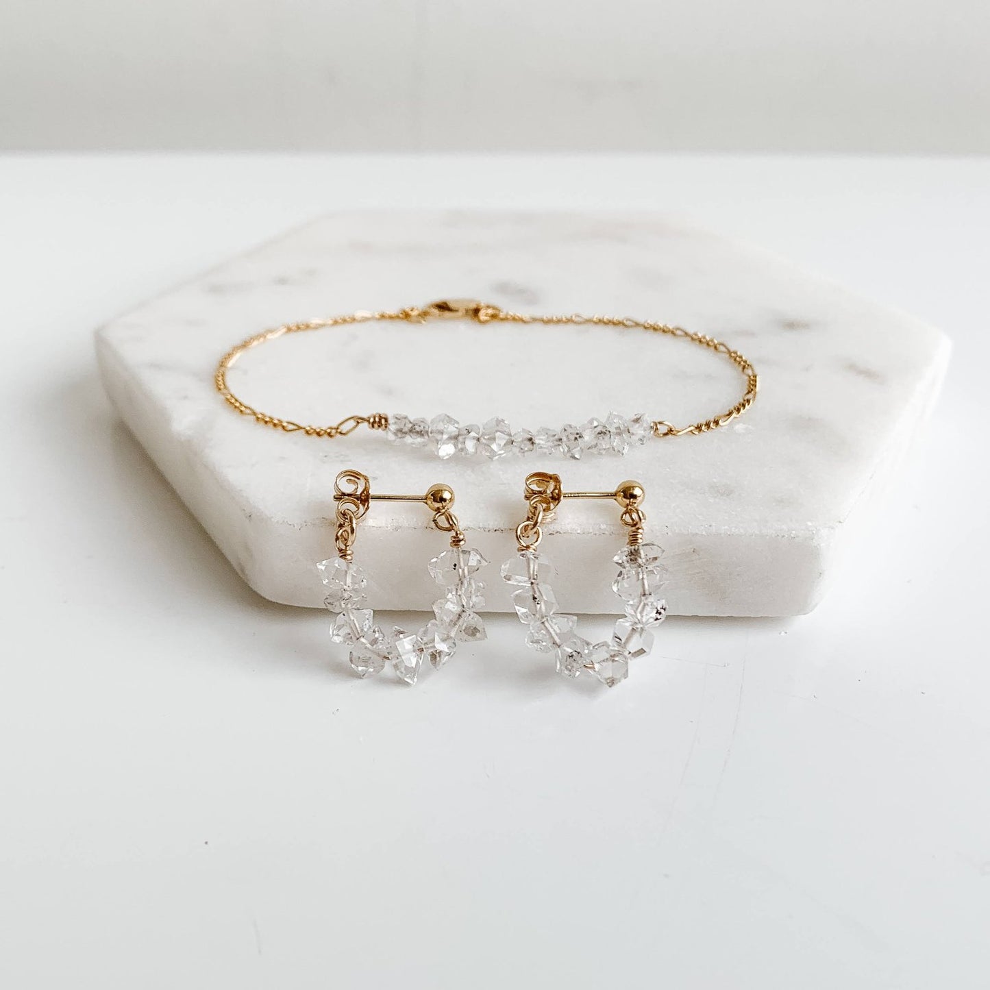Herkimer Diamond Hoop Earrings