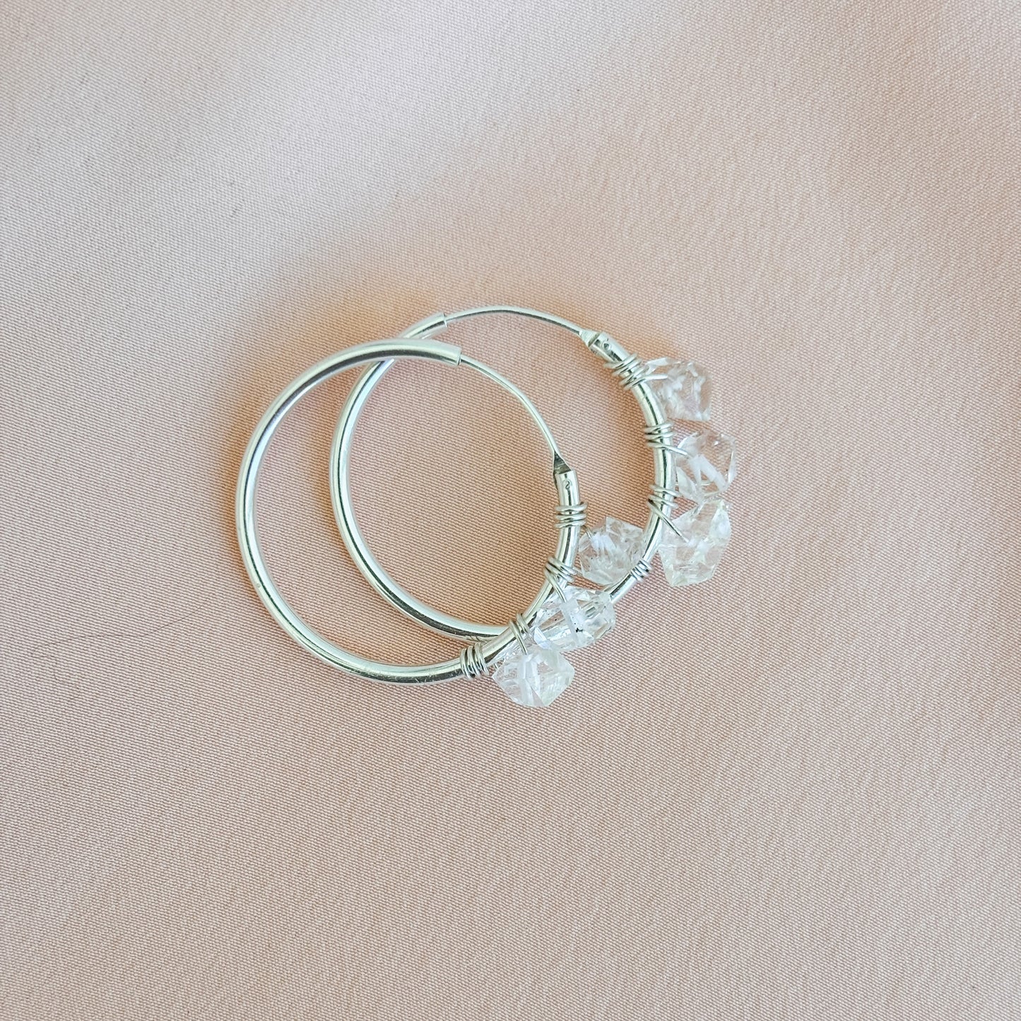 Viola Herkimer Diamond Hoop Earrings