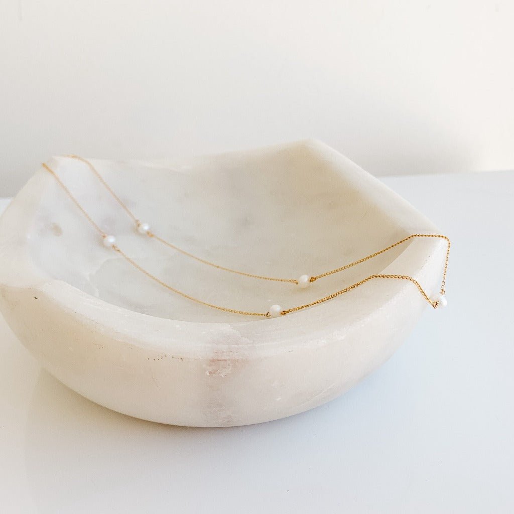 Ava Pearl Station Necklace - Adorned by Ruth