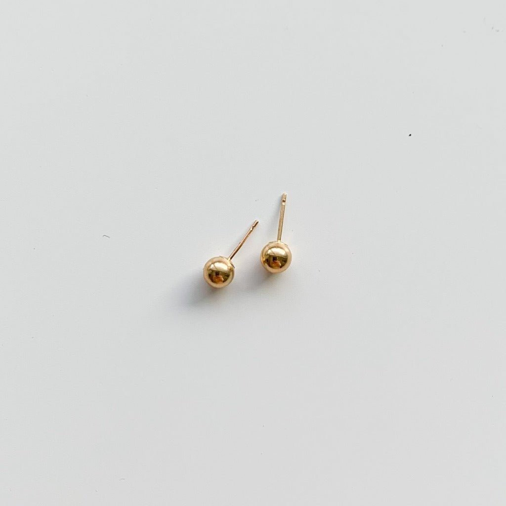 Ball Stud Earrings - 10K Solid Gold - Adorned by Ruth