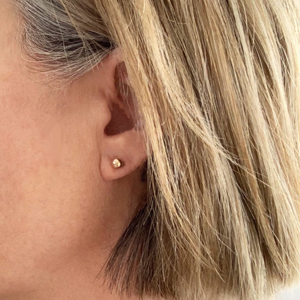 Ball Stud Earrings - 10K Solid Gold - Adorned by Ruth
