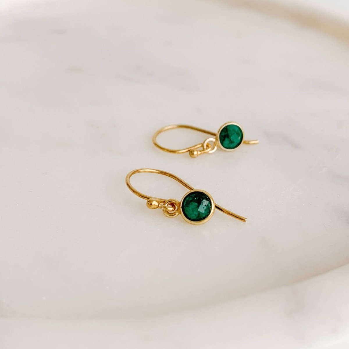 Bezel Gemstone Drop Earrings - Adorned by Ruth