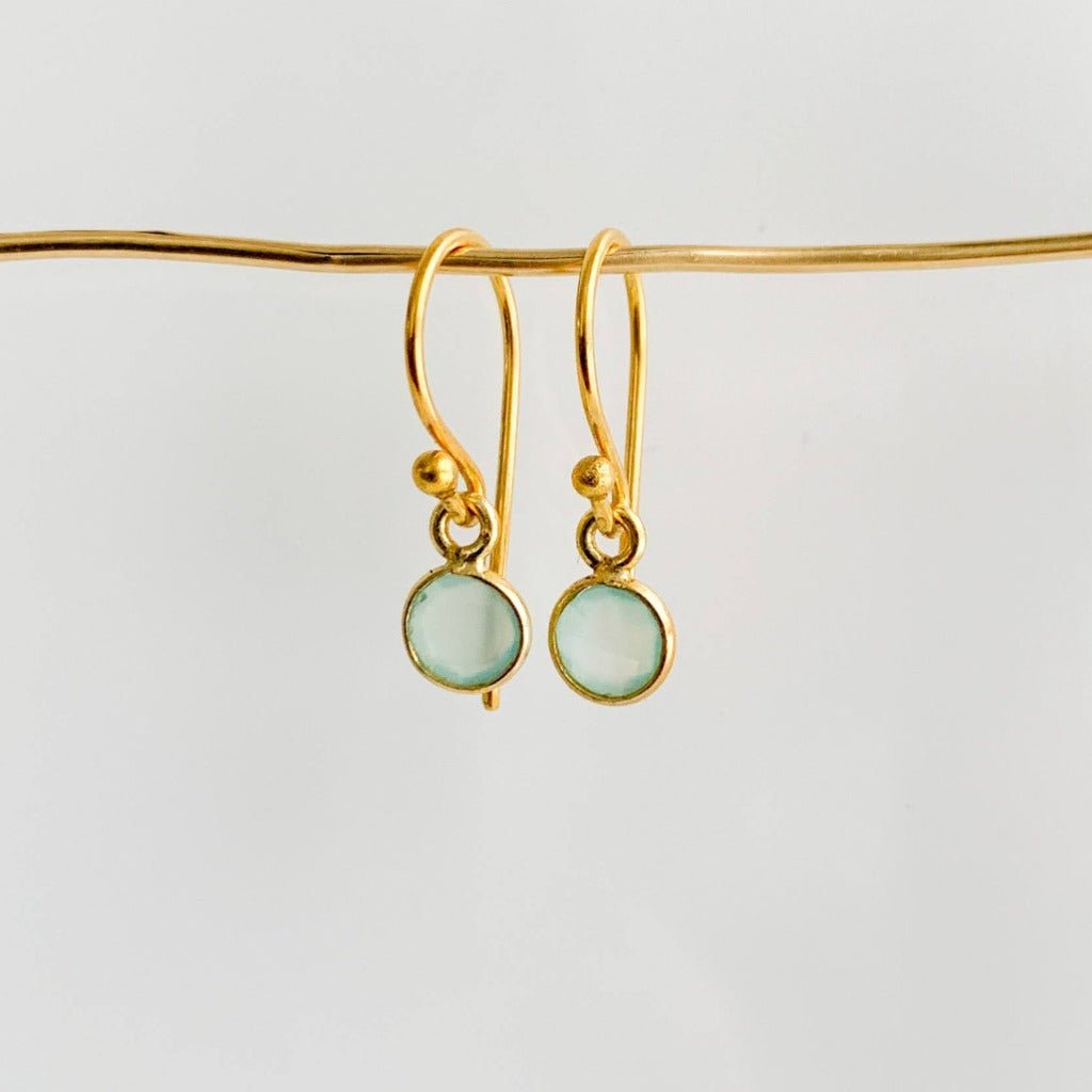 Bezel Gemstone Drop Earrings - Adorned by Ruth