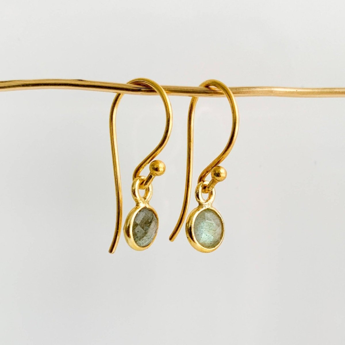 Bezel Gemstone Drop Earrings - Adorned by Ruth