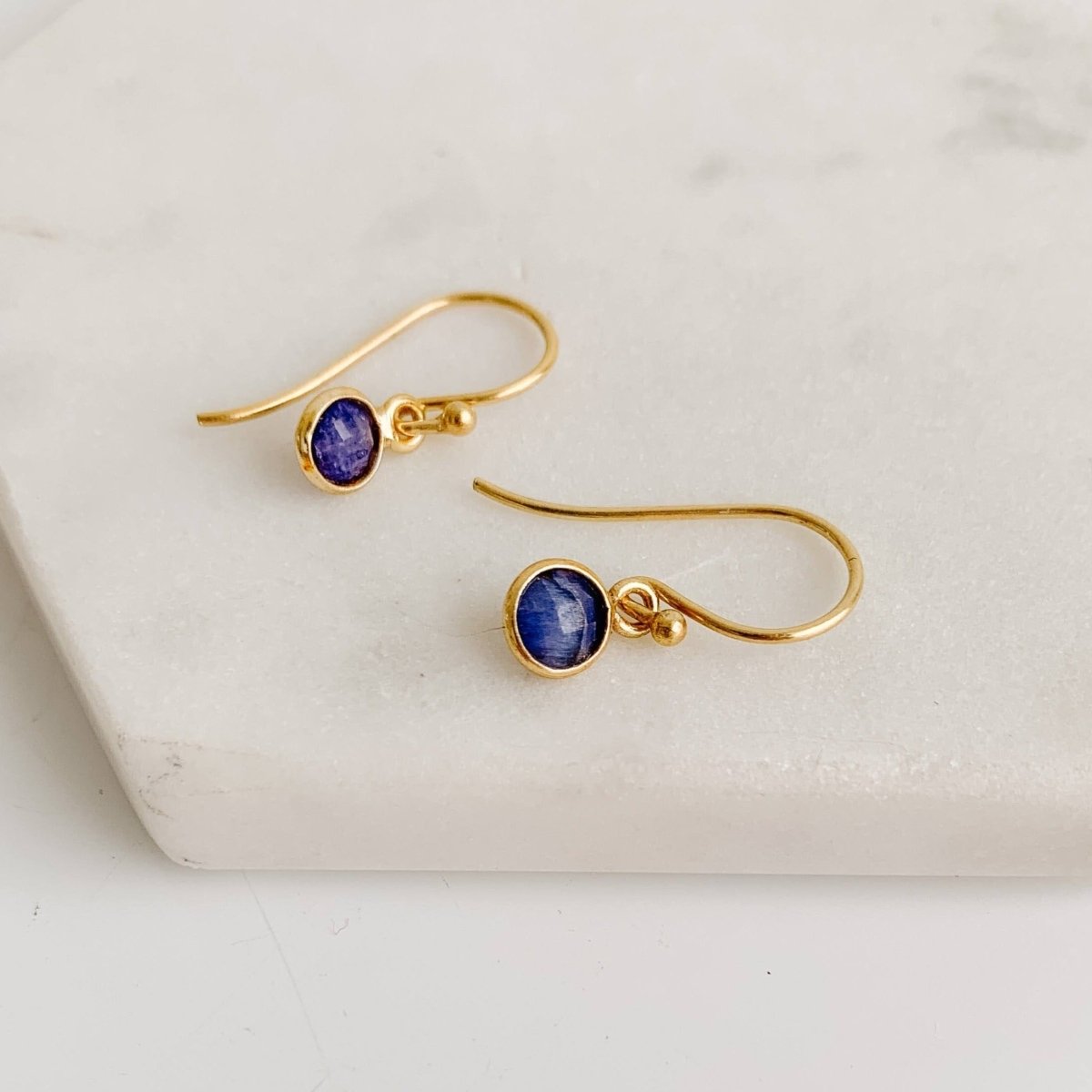 Bezel Gemstone Drop Earrings - Adorned by Ruth