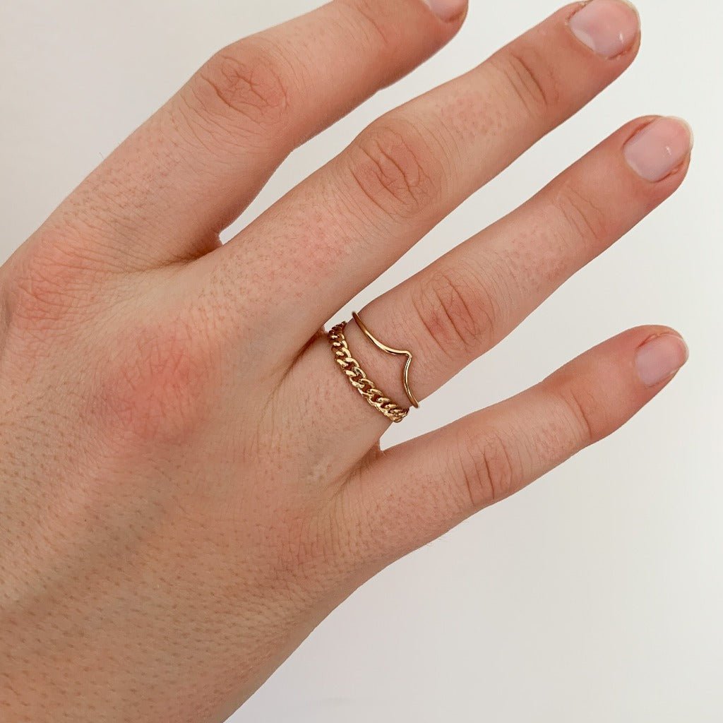Bold Curb Chain Ring - 14k Gold Filled - Adorned by Ruth