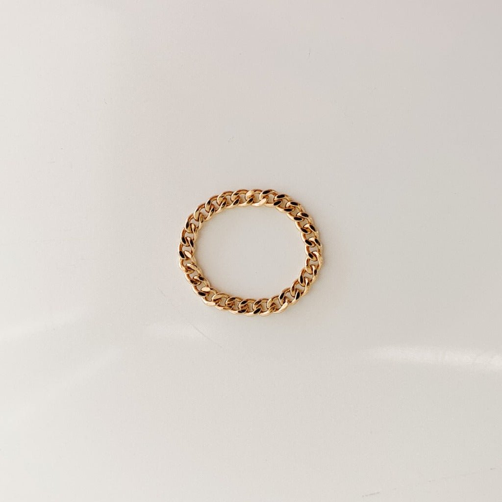 Bold Curb Chain Ring - 14k Gold Filled - Adorned by Ruth
