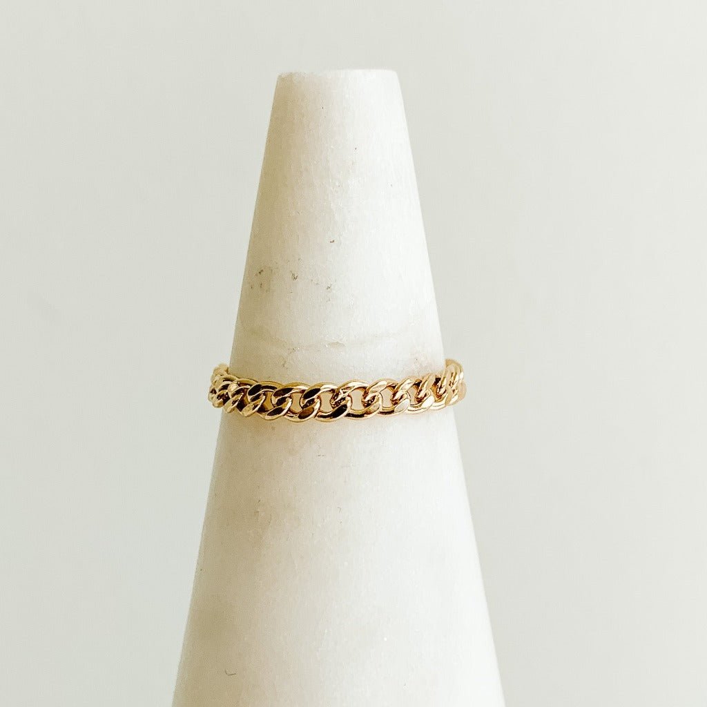 Bold Curb Chain Ring - 14k Gold Filled - Adorned by Ruth