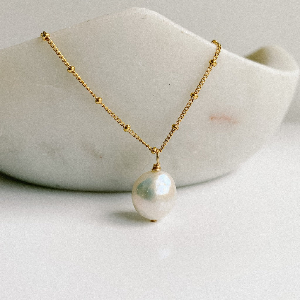 Cari Single Pearl Drop Necklace - Adorned by Ruth