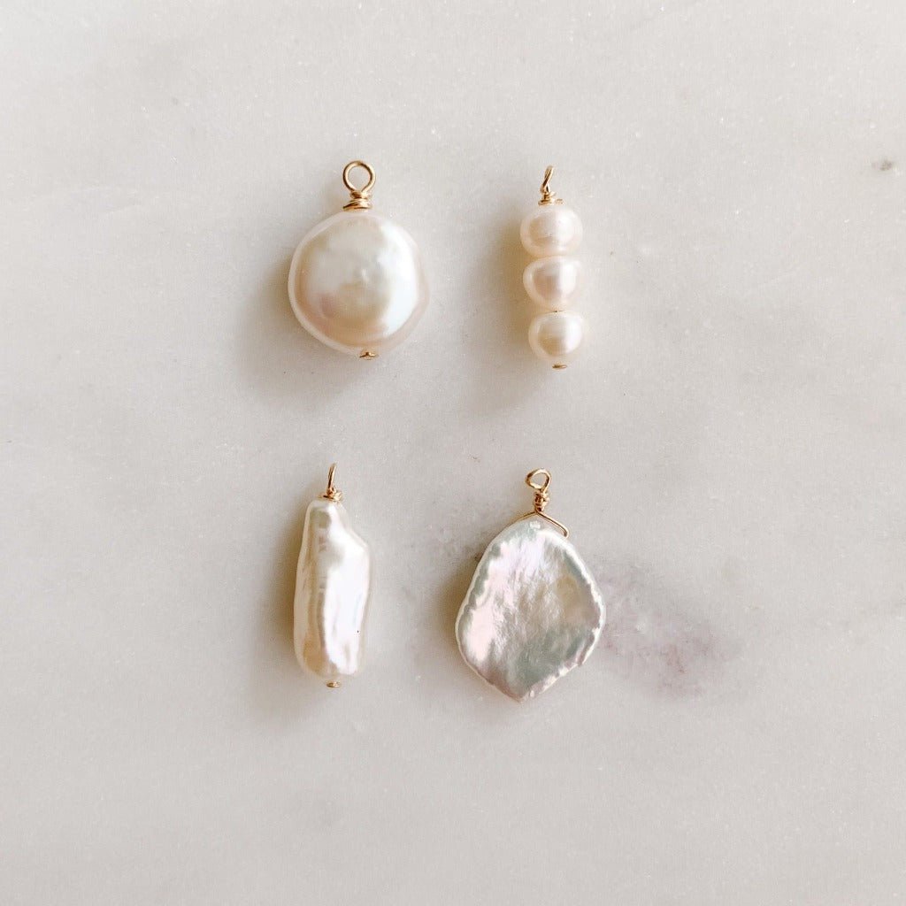 Changeable Pearl Hoop Drops - Adorned by Ruth