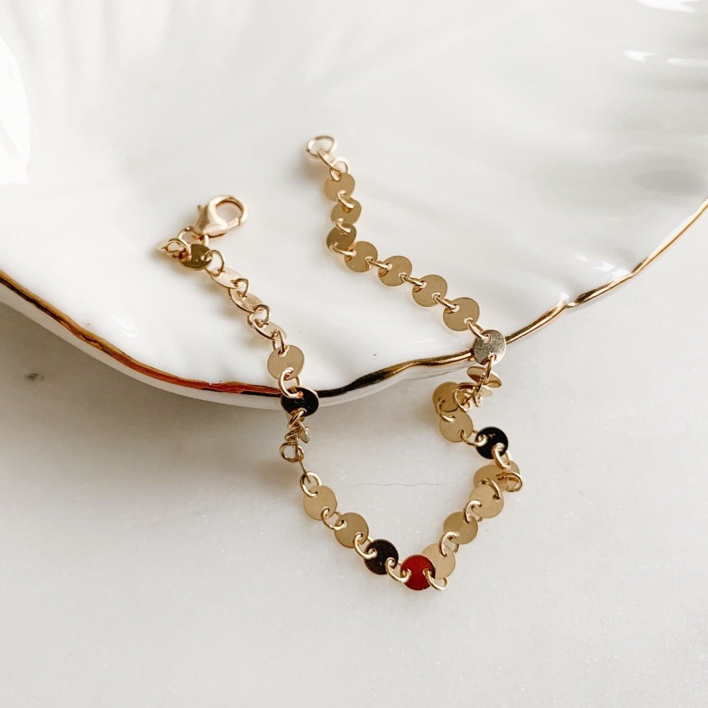 Circle Disc Chain Bracelet - Stevie - Adorned by Ruth