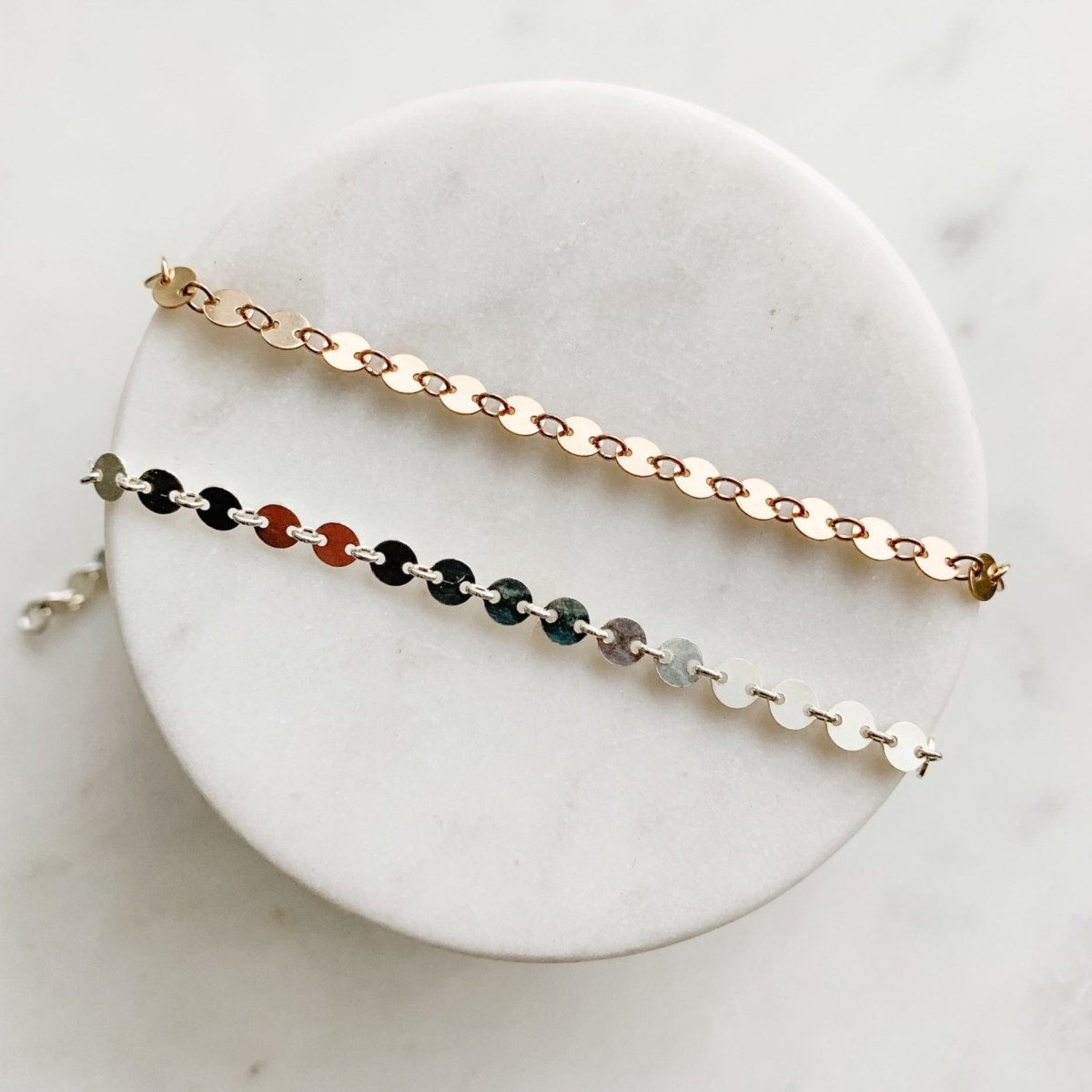 Circle Disc Chain Bracelet - Stevie - Adorned by Ruth