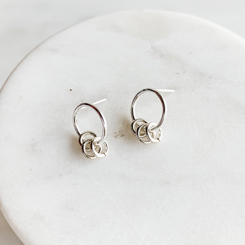 Circle Stud Earrings - Gwen - Adorned by Ruth