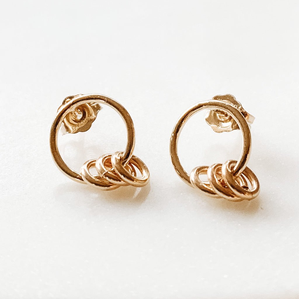 Circle Stud Earrings - Gwen - Adorned by Ruth
