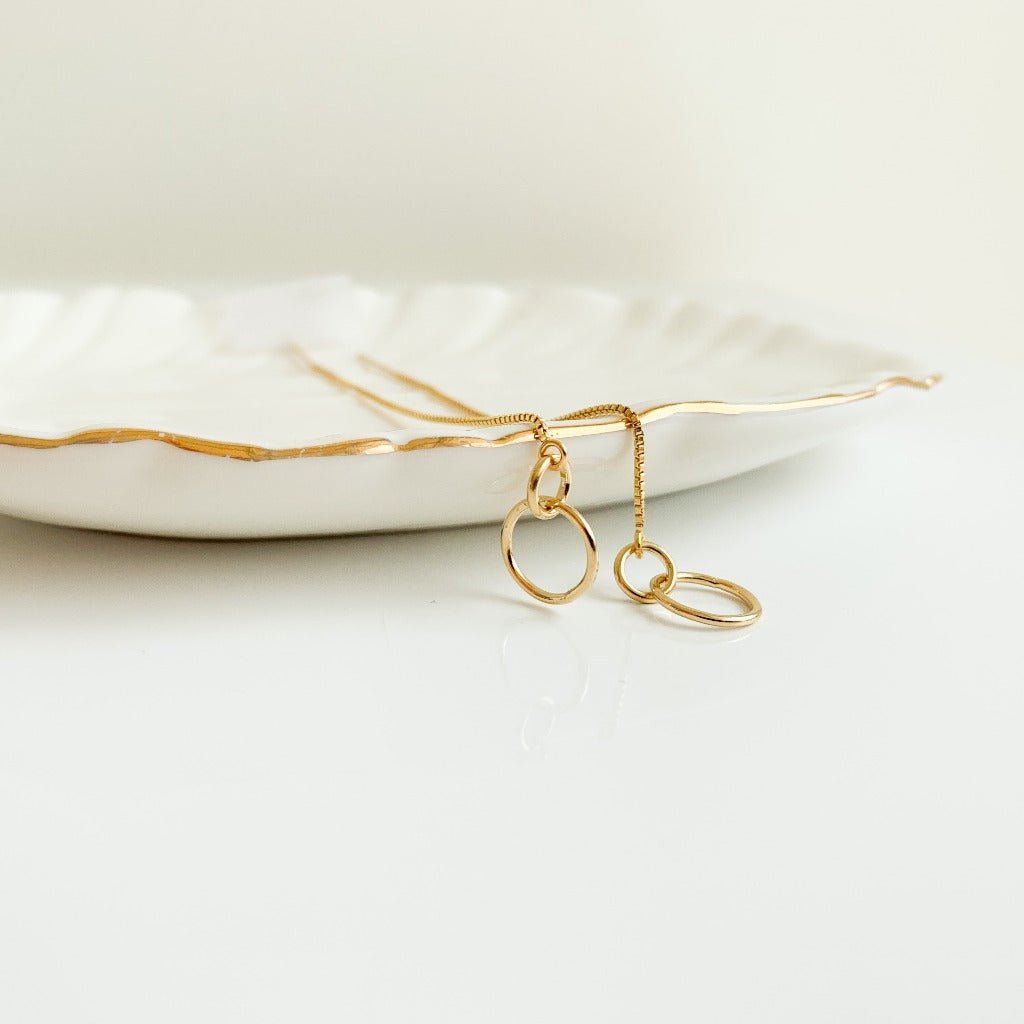 Connect Double Circle Chain Earrings - Adorned by Ruth