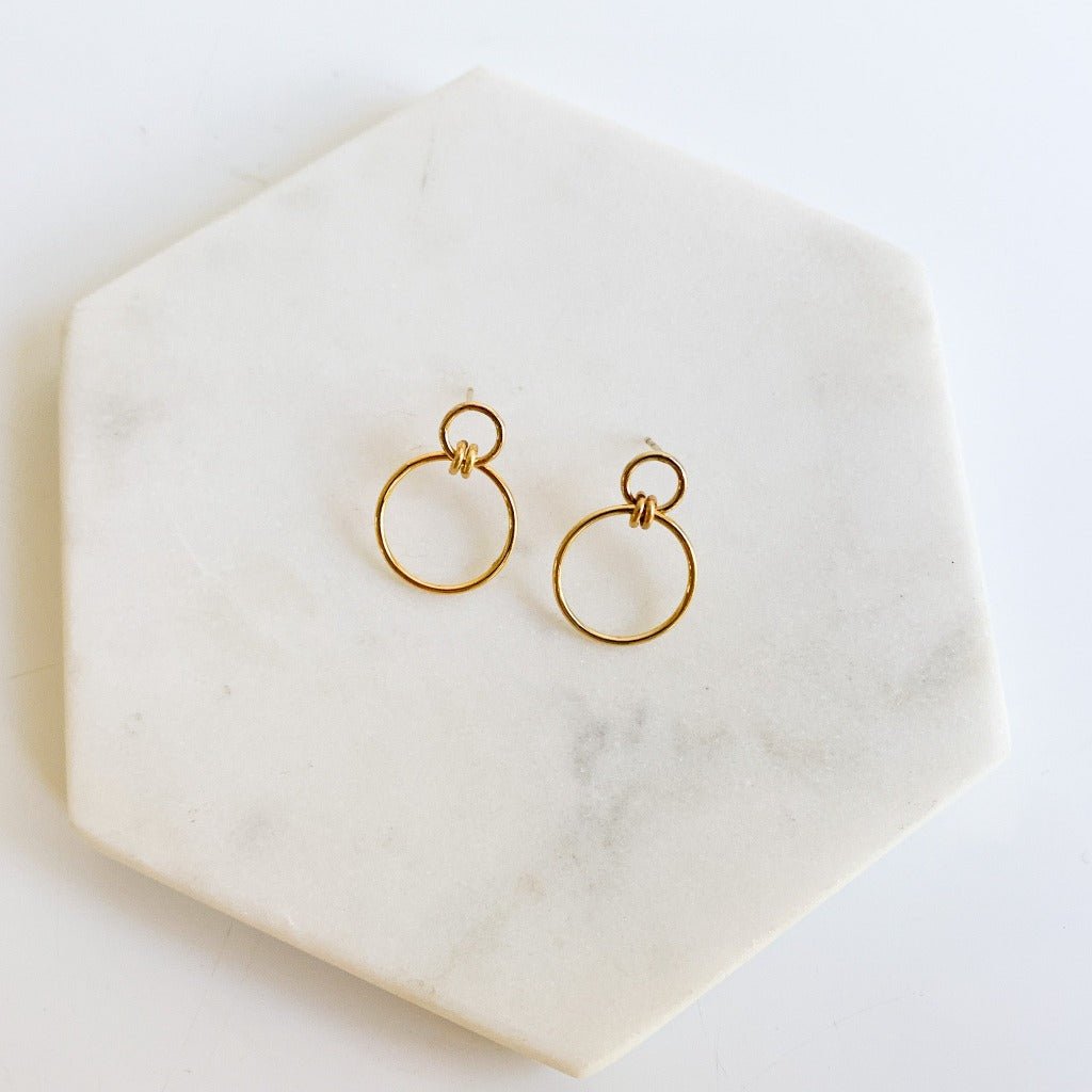 Connect Front Facing Double Circle Hoop Earrings - Adorned by Ruth