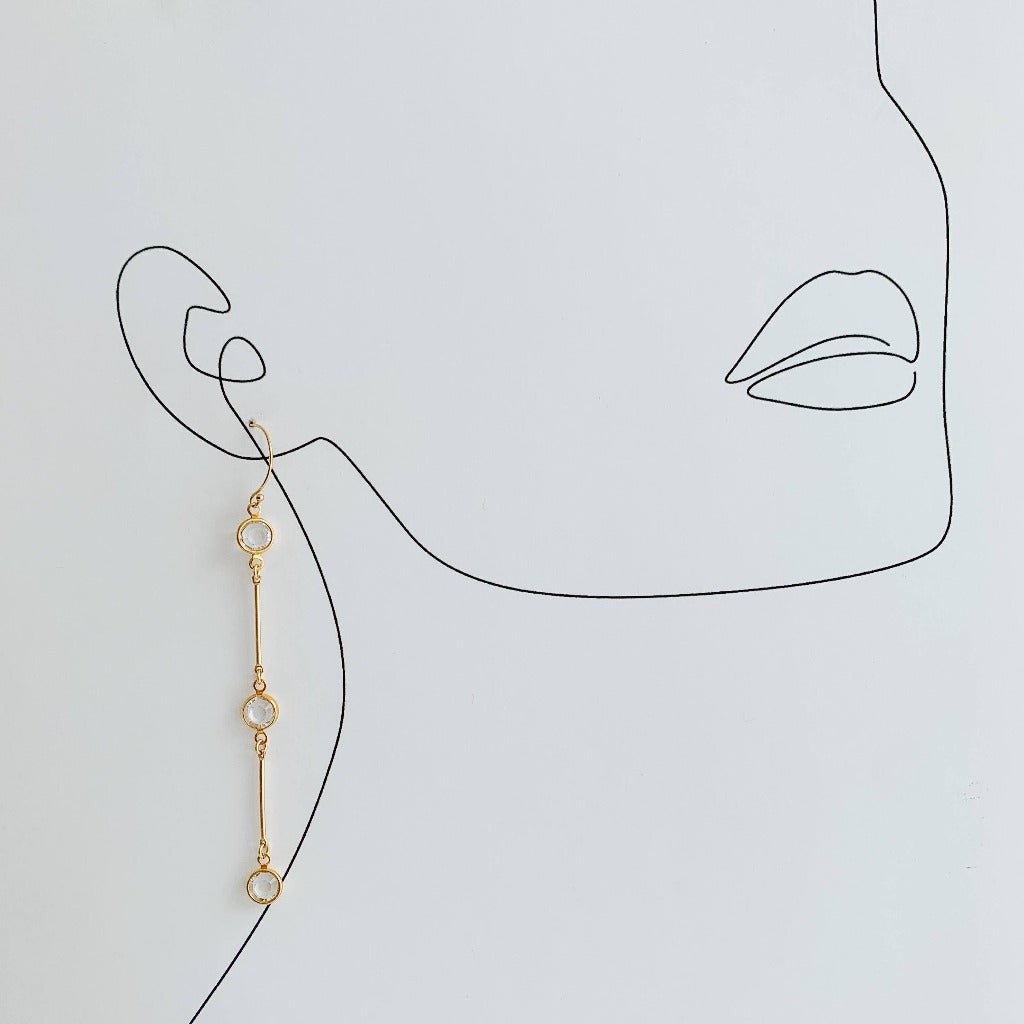 Crystal Station Drop Earrings - Adorned by Ruth