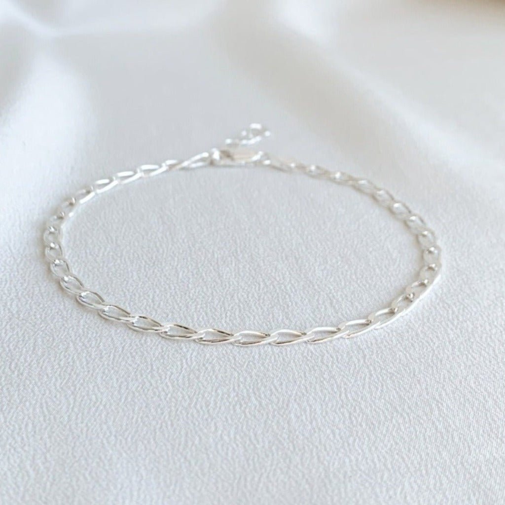 Curb Chain Anklet - Sterling Silver - Adorned by Ruth