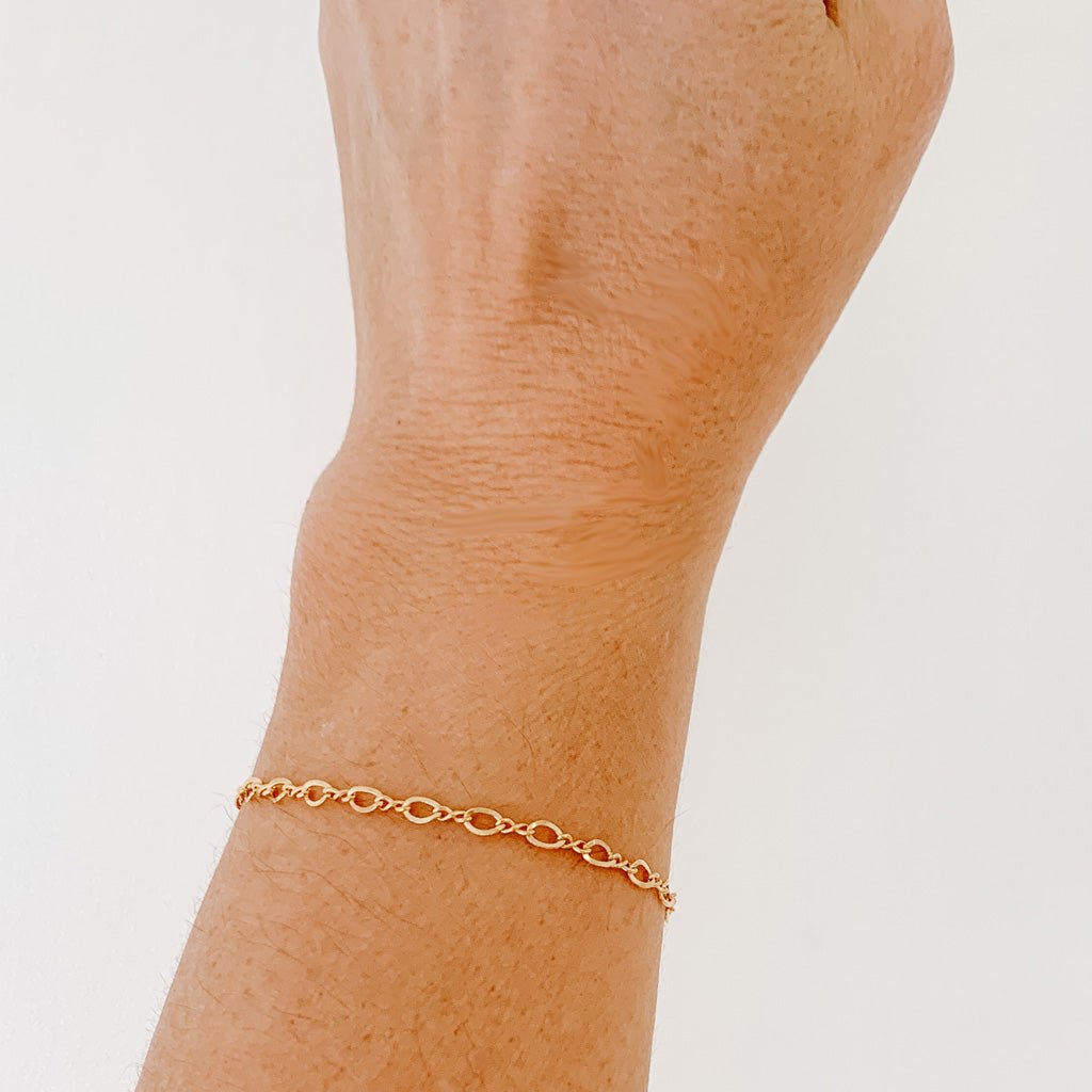 Dainty Gold Chain Bracelet - Figure 8 Cable - Adorned by Ruth