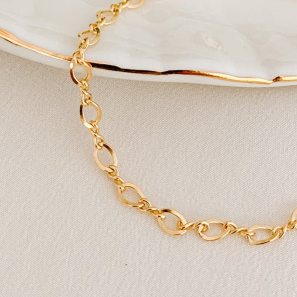 Dainty Gold Chain Bracelet - Figure 8 Cable - Adorned by Ruth