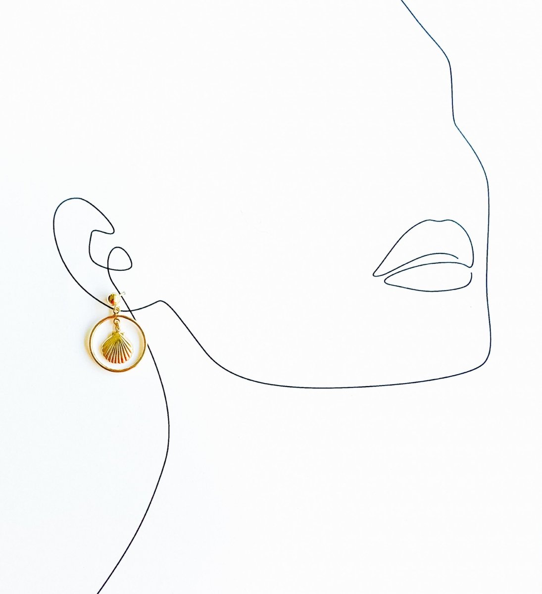 Daryah Gold Shell Dangle Earrings - Adorned by Ruth