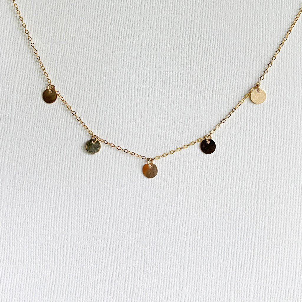 Disc Charm Choker Necklace - 14K Gold Filled - Adorned by Ruth