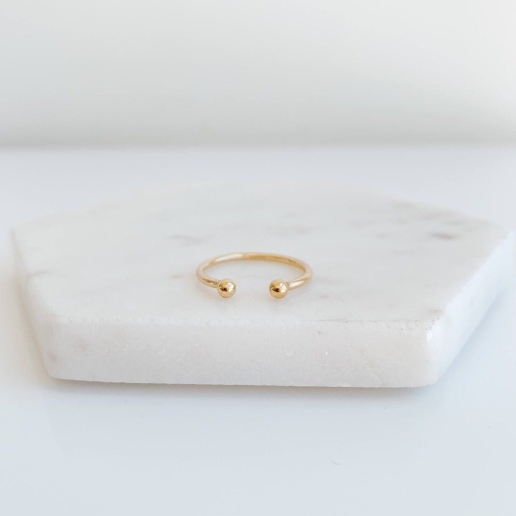 Double Ball Open Ring - 14k Gold Filled - Adorned by Ruth