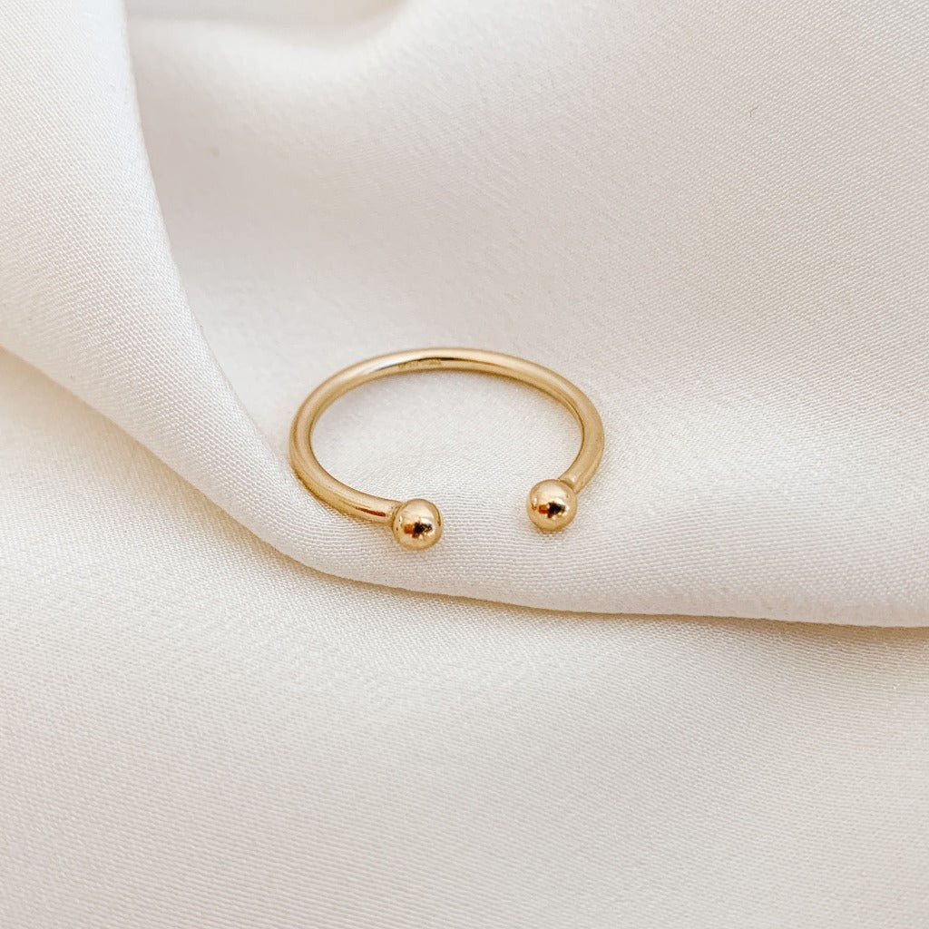 Double Ball Open Ring - 14k Gold Filled - Adorned by Ruth