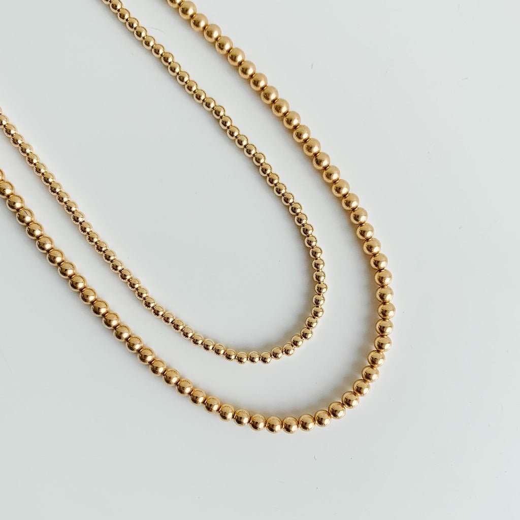 Gold Ball Beaded Necklace - 14k Gold Filled - Adorned by Ruth