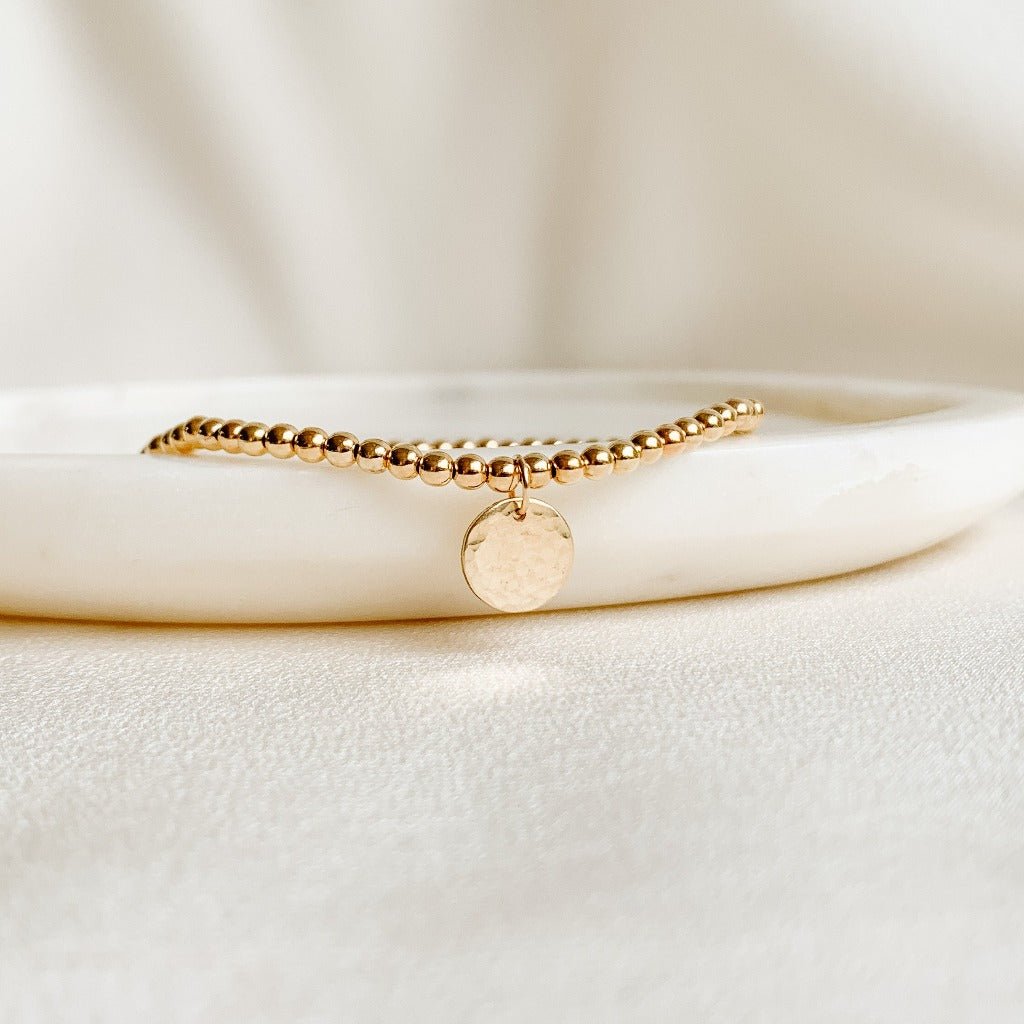 Gold Bead Initial Bracelet - Adorned by Ruth