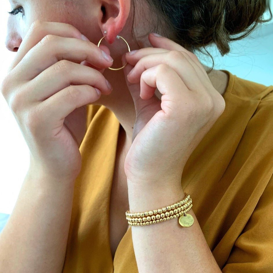 Gold Bead Initial Bracelet - Adorned by Ruth