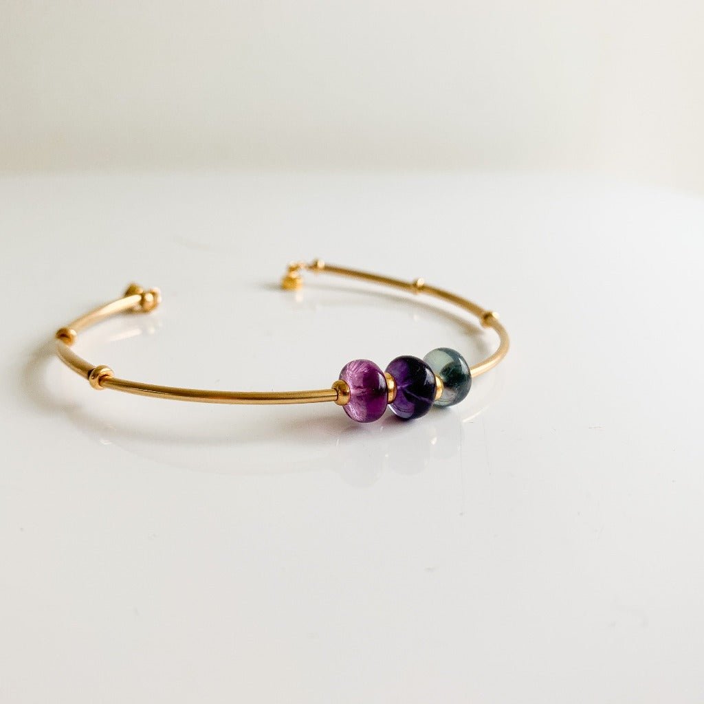 Gold Fluorite Beaded Bracelet - Adorned by Ruth