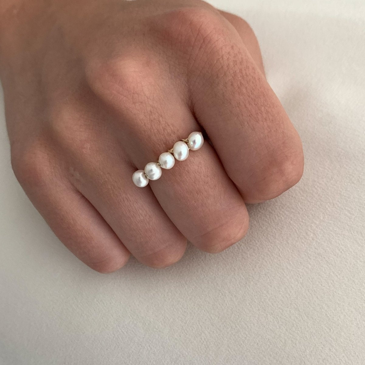 Gold Freshwater Pearl Stacking Ring - Adorned by Ruth