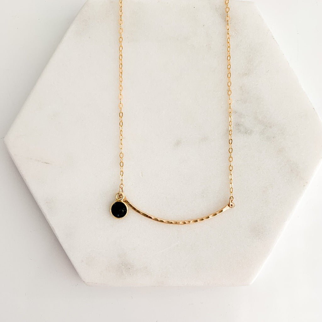 Gold Gemstone Drop Necklace - Adorned by Ruth