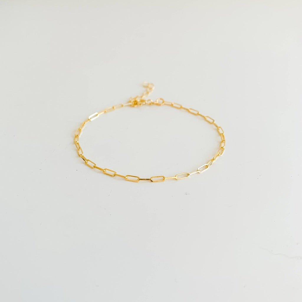 Gold Paperclip Chain Bracelet - Adorned by Ruth