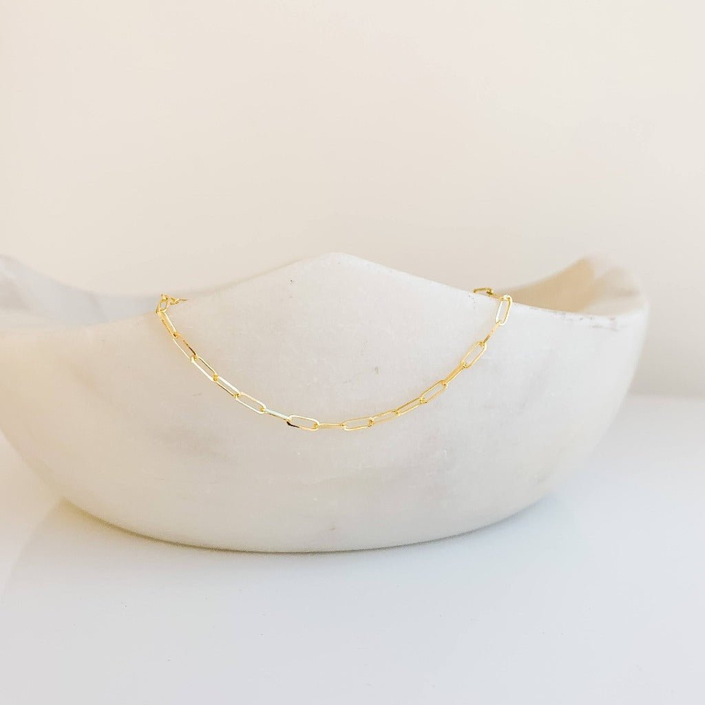 Gold Paperclip Chain Bracelet - Adorned by Ruth