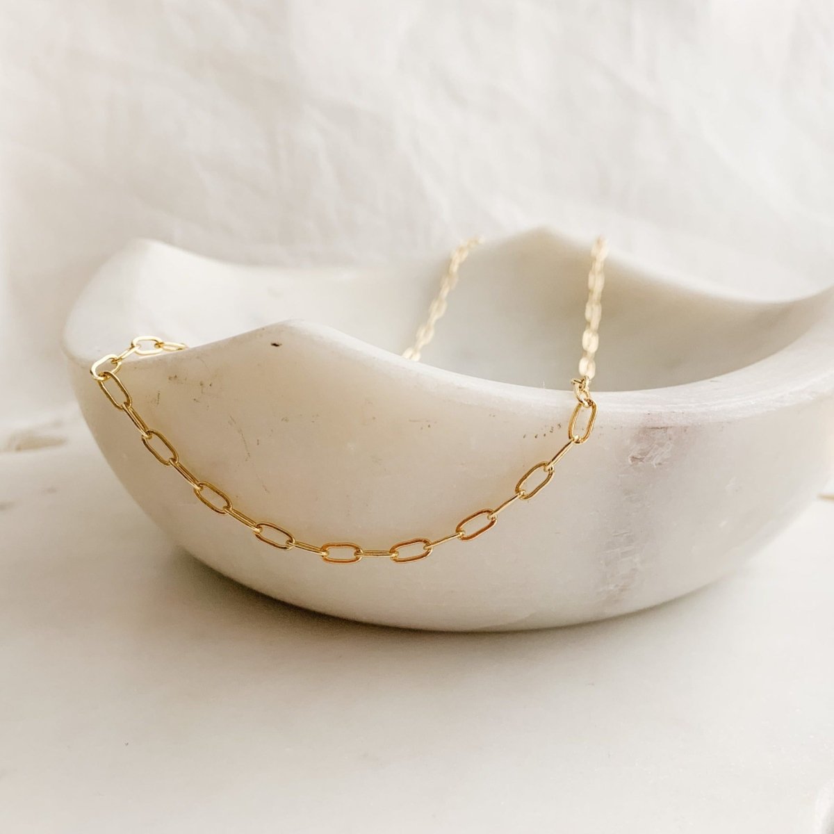 Gold Rectangle Chain Necklace - Adorned by Ruth