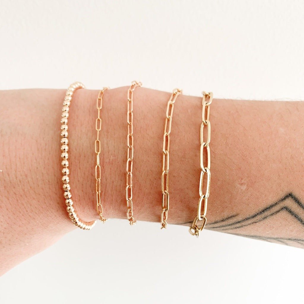 Gold Rectangle Link Chain Bracelet - Adorned by Ruth