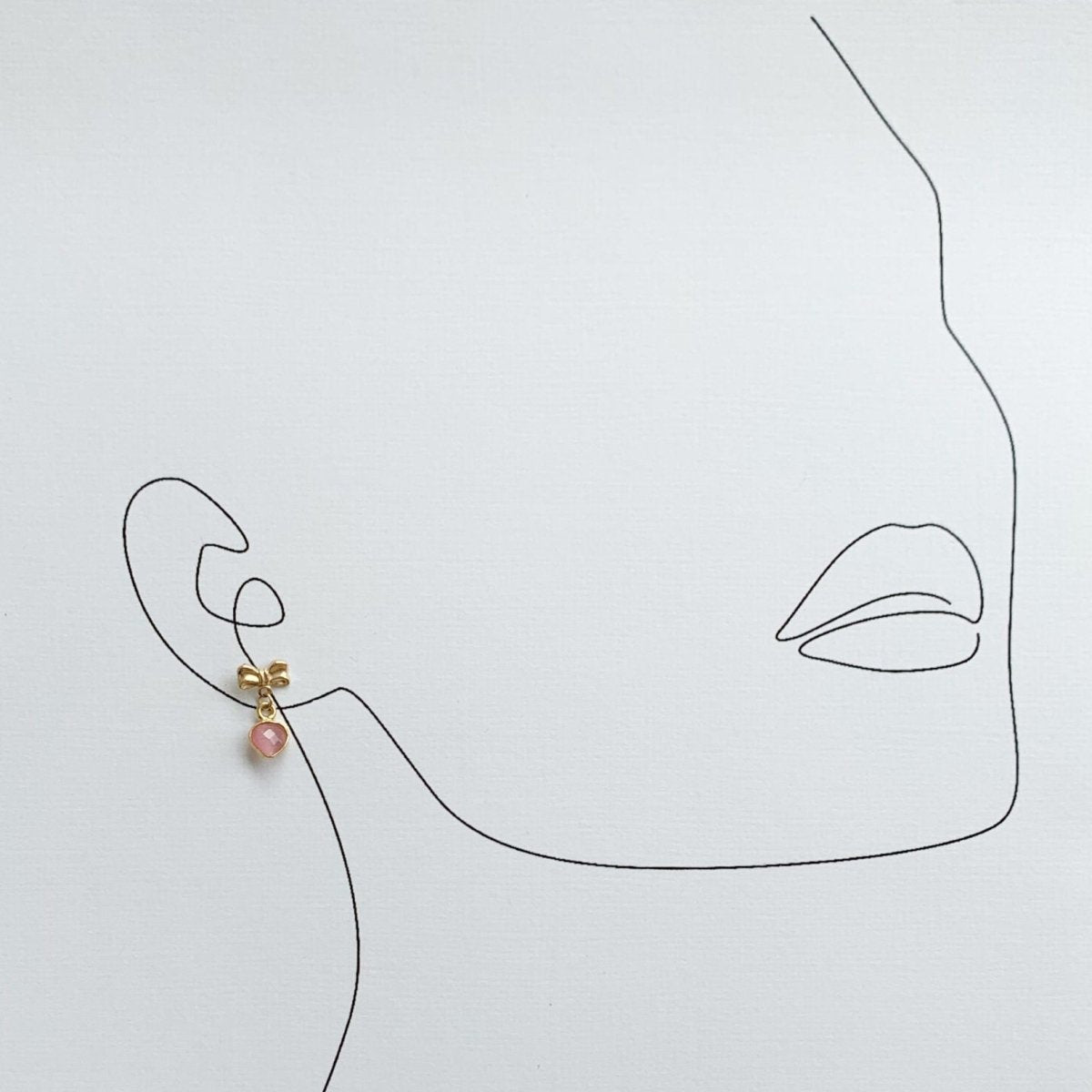 Heart and Bow Drop Earrings in 14k Gold Filled - Adorned by Ruth