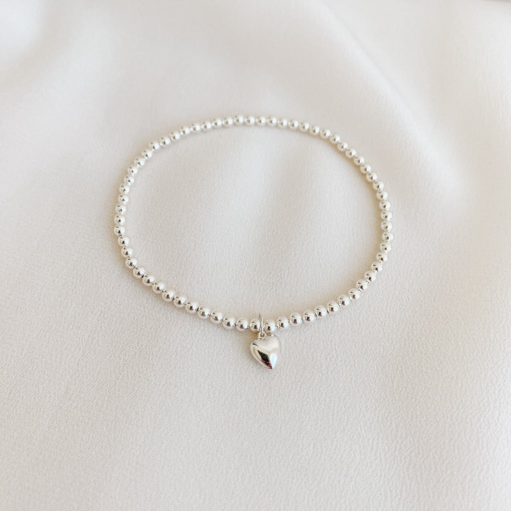 Heart Charm Beaded Bracelet - Adorned by Ruth