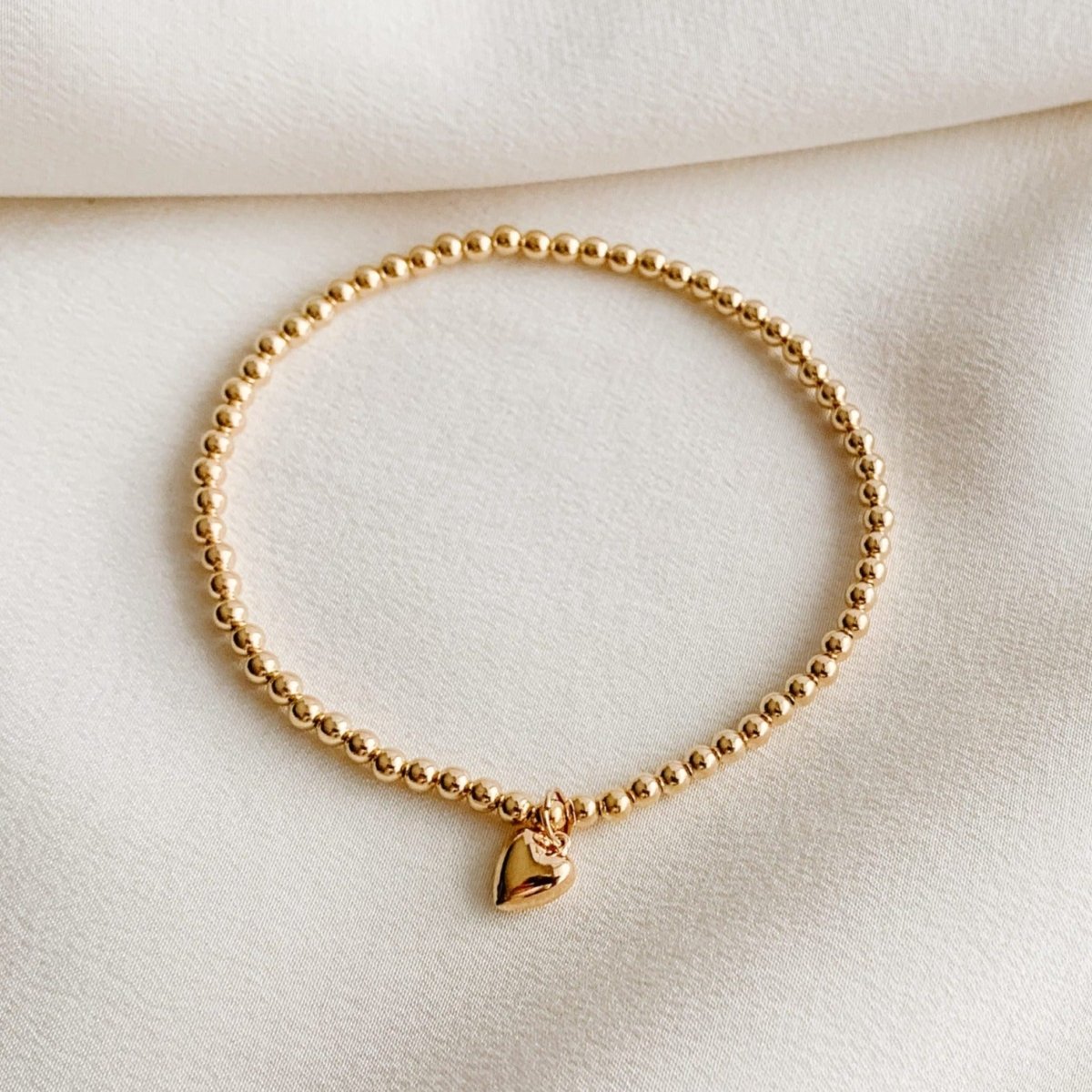 Heart Charm Beaded Bracelet - Adorned by Ruth