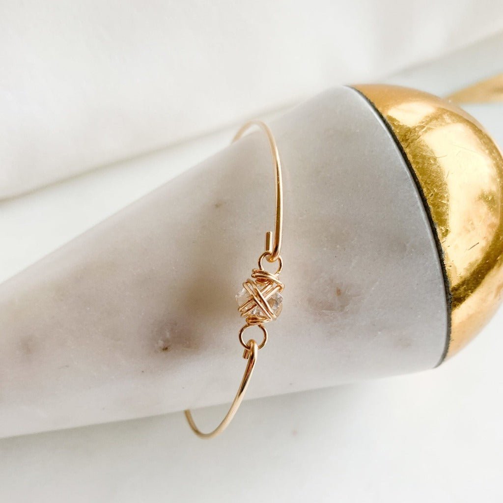 Herkimer Diamond Bangle Bracelet - Adorned by Ruth