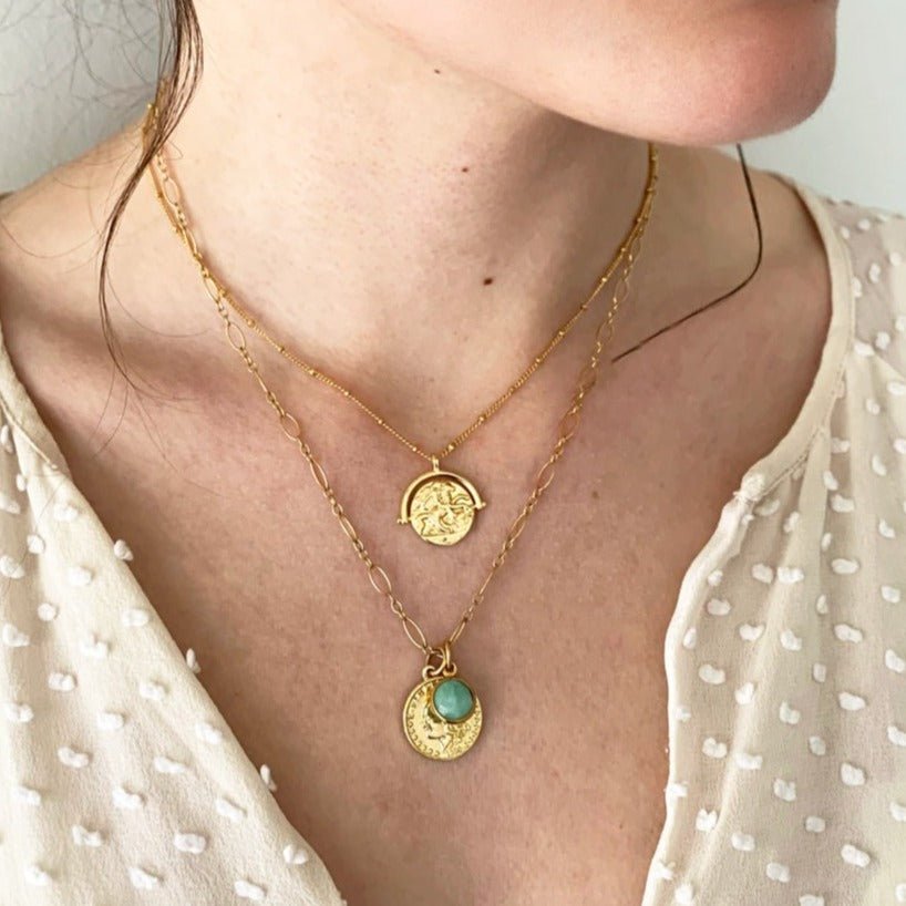 Lady Godiva Coin Necklace - Gold - Adorned by Ruth