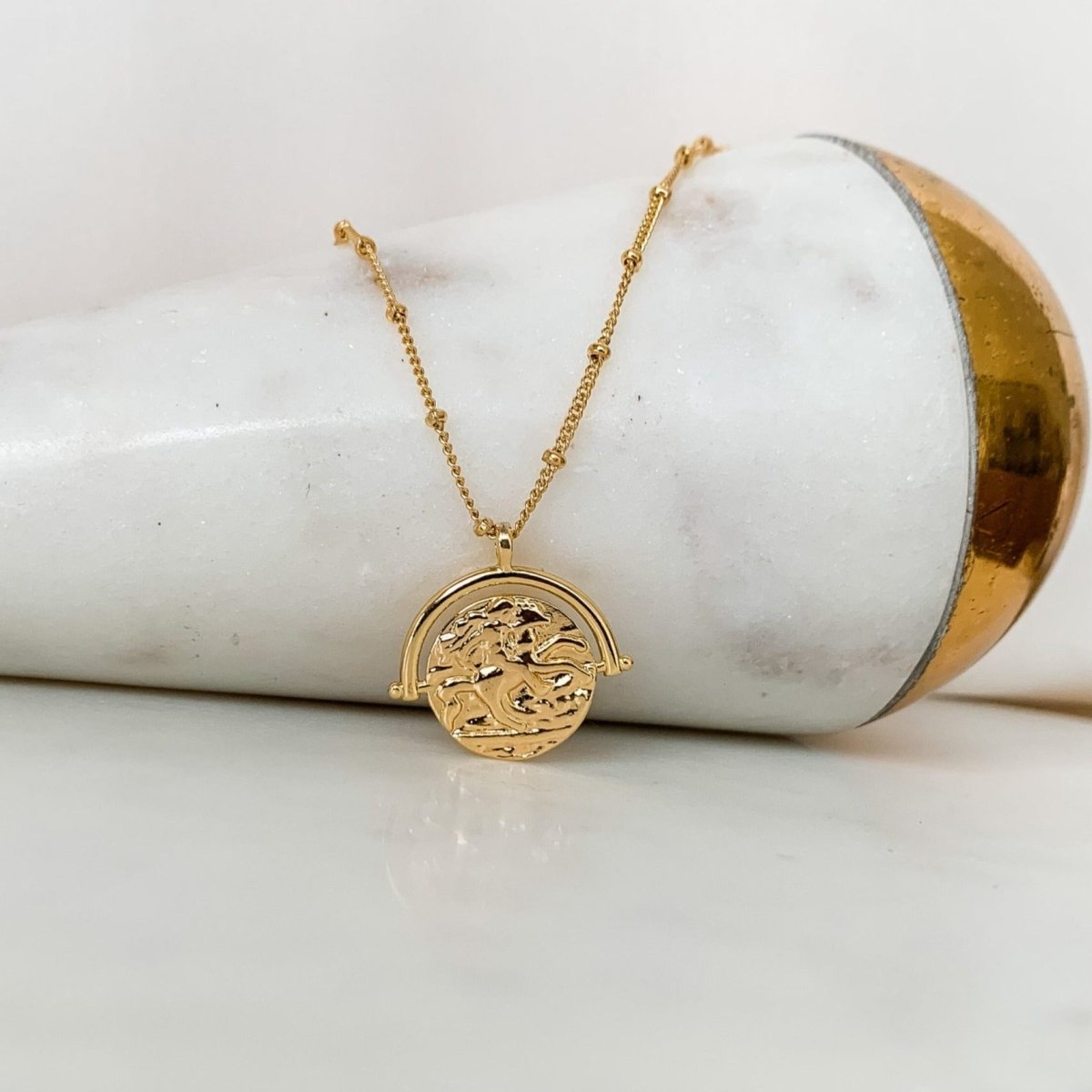 Lady Godiva Coin Necklace - Gold - Adorned by Ruth